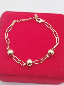 Bratara Balls placata cu aur 14k