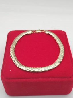 Bratara Big Snake placata cu aur 14k