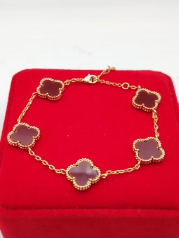 Bratara Cherry Trifoi placata cu aur 14k