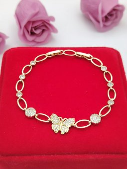 Bratara Cute Butterfly-placata cu aur 14k