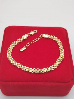 Bratara dantelata Narrow-placata cu aur 14k