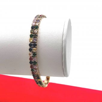 Bratara Duble Multicolor placata cu aur 14K