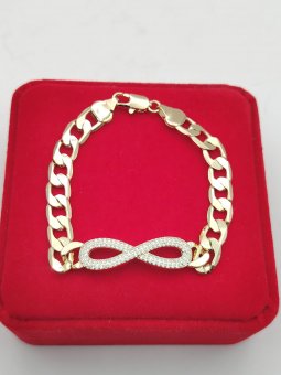 Bratara Infinity: placata cu aur 14k