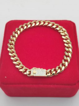 Bratara Monaco - cuban placata cu aur 14k -8mm