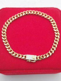 Bratara Monaco - cuban placata cu aur 14k -6mm