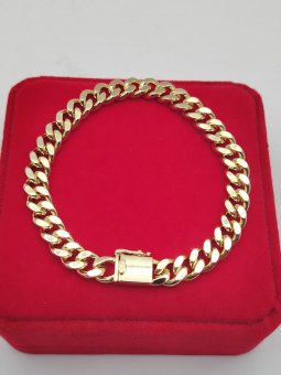 Bratara Monaco Simple 8mm-placata cu aur 14k