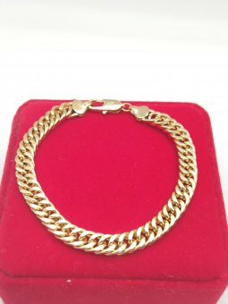 Bratara Simple -8mm placata cu aur 14k