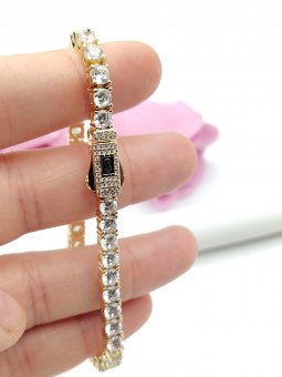 Bratara Tennis Monaco placata cu aur 14k