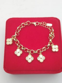 Bratara Trifoi Gold NEW-placata cu aur 14k