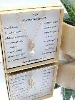 Cadou Doamna Profesoara-placat cu aur 14k