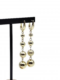 Cercei 4 bile placati cu aur 14k