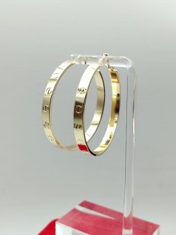 Cercei Cartier 4 cm placati cu aur 14k