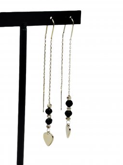 Cercei heart blackplacati cu aur 14k