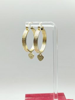 Cercei Heart placati cu aur 14k -3cm