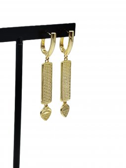 Cercei Heart placati cu aur 14k