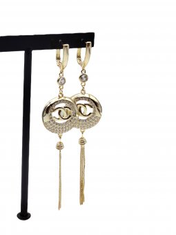 Cercei lungi C&C placati cu aur 14k