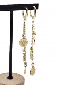 Cercei Medusa Lant placati cu aur 14k