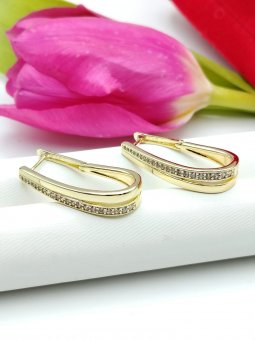 Cercei pe ureche model 1 placati cu aur 14k