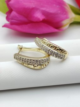 Cercei pe ureche model 2 placati au aur 14k