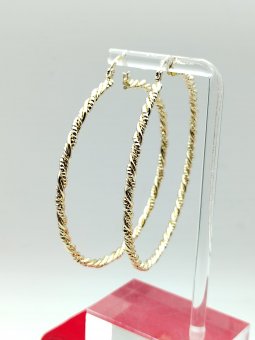 Cercei rotunzi placati cu aur 14k -7cm