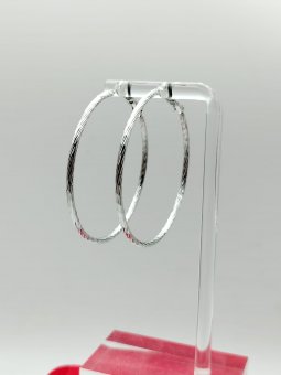 Cercei rotunzi Silver placati cu aur- 5 cm