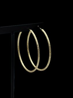 Cercei rotunzi 5 cm placati cu aur 14k 
