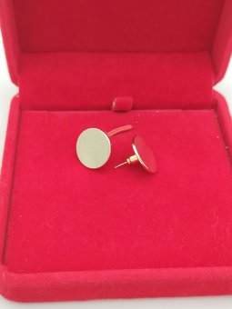 Cercei Small Coin cu surub-1.5 cm -placati cu aur 14k