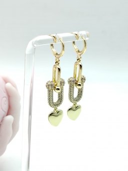 Cercei Tiff Heart placati cu aur 14k