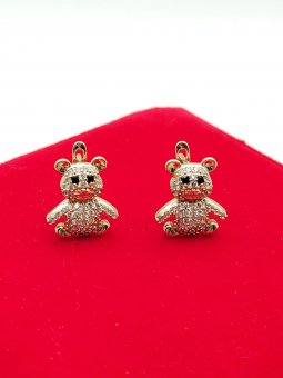 Cercei Ursulet-placati cu aur 14k