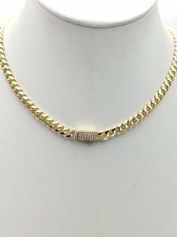 Colier  White Monaco placat cu aur 14k - 4 mm