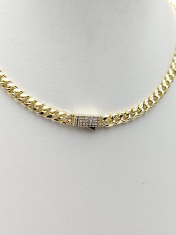 Colier  White Monaco placat cu aur 14k - 6 mm