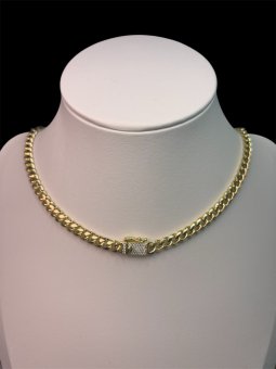 Colier Monaco - Cuban placat cu aur 14k - 6mm