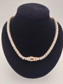 Colier Tennis Monaco placat cu aur 14k