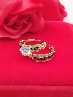 Inel  2 in 1 - placat cu aur 14k