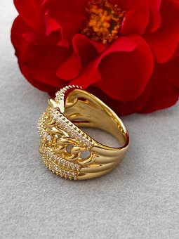 Inel big mama placat cu aur 14k