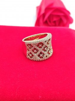 Inel Big Red Rocks - placat cu aur 14k