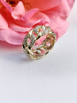 Inel Cubanplacat cu aur 14k