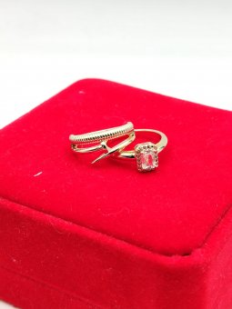 Inel dublu fix Cui placat cu aur 14k