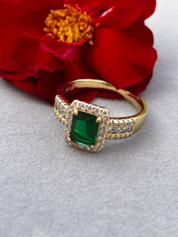 Inel Green placat cu aur 14k