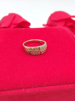 Inel Half Stones placat cu aur 14k