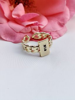 Inel New Monaco reglabil placat cu aur 14k - 6mm