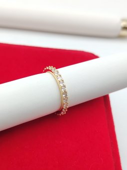 Inel Tennis placat cu aur 14k