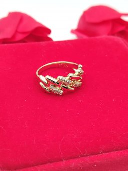 Inel zig-Zag placat cu aur 14k