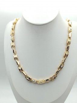 Lant barbat New Medusa placat cu aur 14k