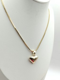 Lant Big Heart-placat cu aur 14k