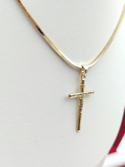Lant cu cruce Define placat cu aur 14k