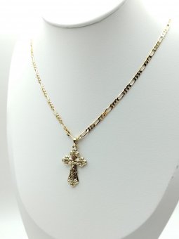 Lant Cartier Jesus-placat cu aur 14 k
