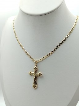 Lant Cruce 2 placat cu aur 14k