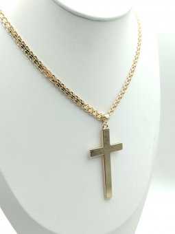 Lant Cruce placat cu aur 14k