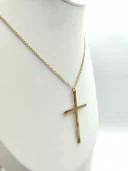 Lant cu cruce Simple-placat cu aur 18k
